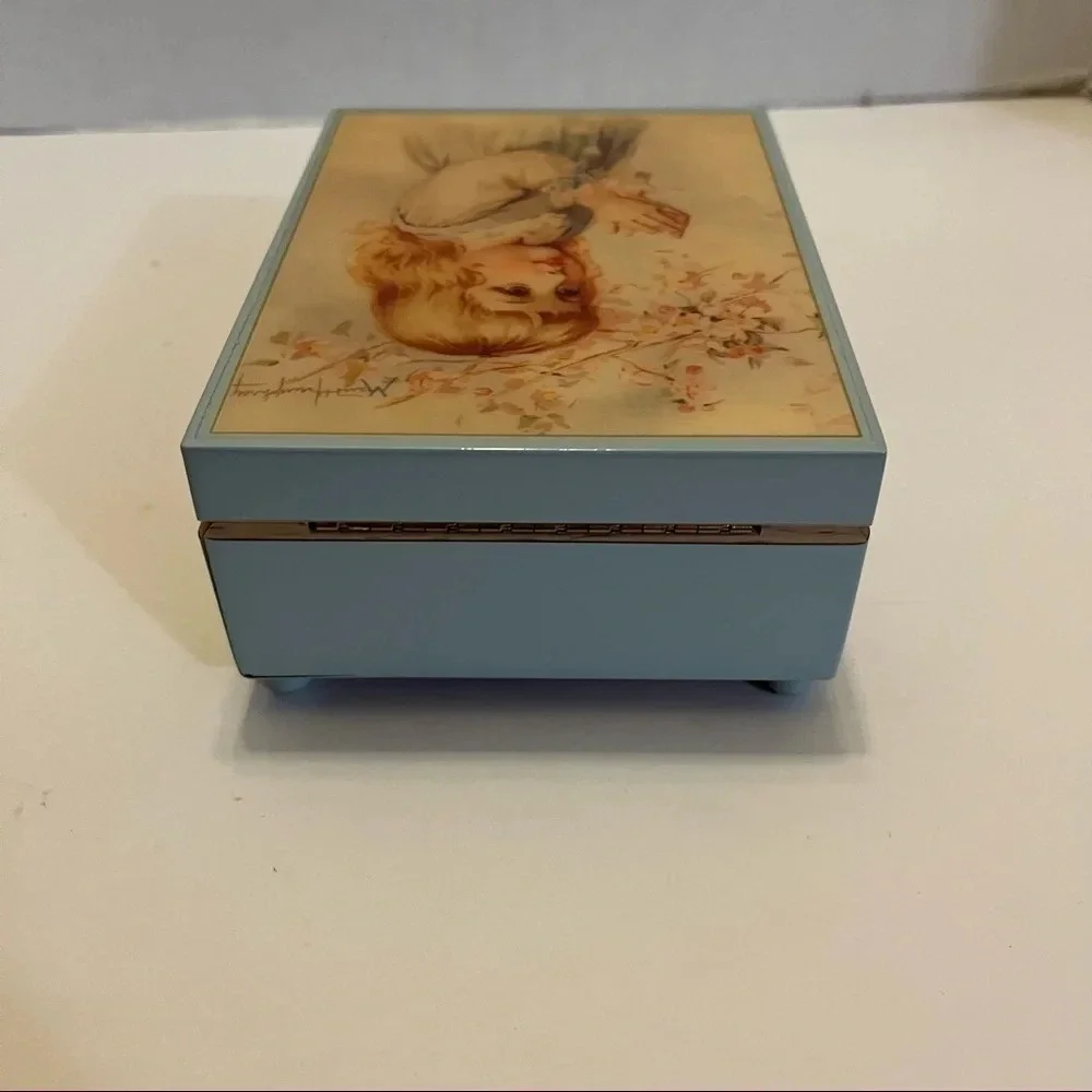 In The Orchard Girl Musical Trinket Box Mozart Lullaby Victorian 1991 Hamilton